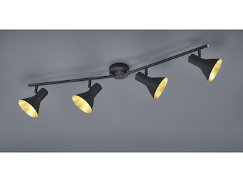 Deckenstrahler NINA Metall Schwarz Gold 4-flammig, Breite 84,5cm