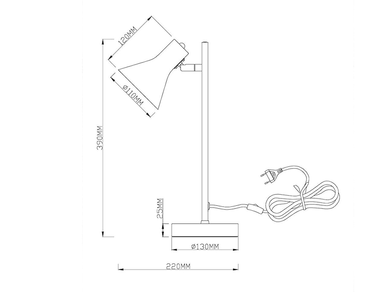 LED Tischleuchte Metall Schwarz/Gold Spot dreh+schwenkbar, 39cm hoch