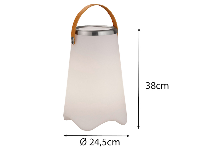 LED Deko Lampe CALLOON mit Farbwechsel, Bluetooth Lautsprecher & Weinkühler 38cm