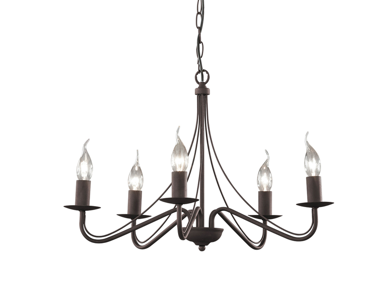 Kronleuchter COUNTRY Landhaus 5-flammig Metall in Rostoptik Ø 55cm