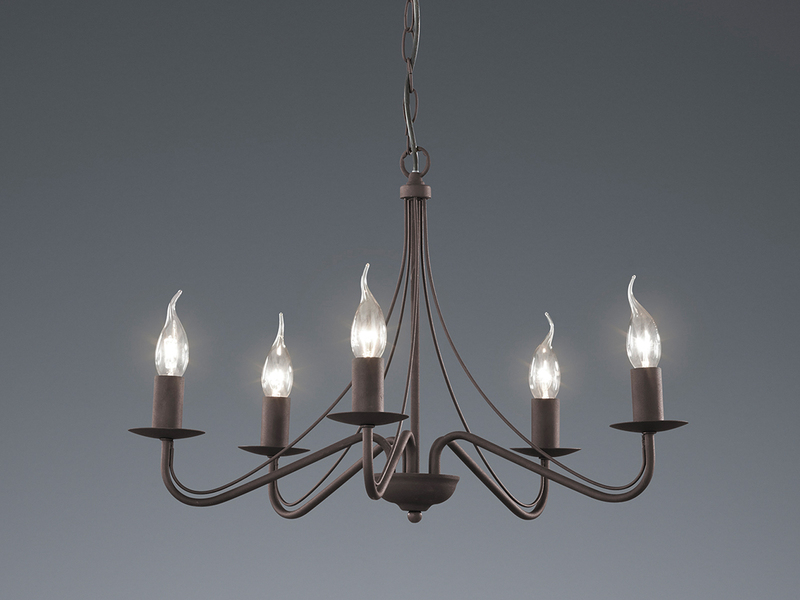Kronleuchter COUNTRY Landhaus 5-flammig Metall in Rostoptik Ø 55cm