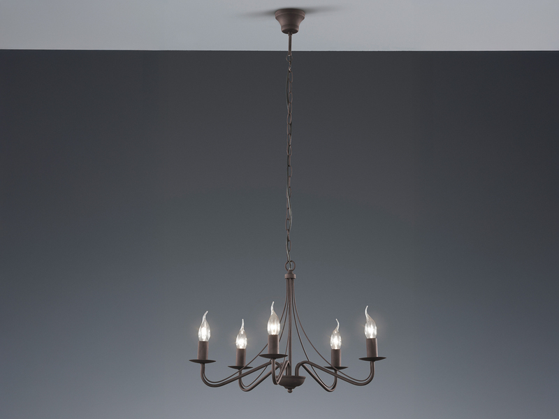 Kronleuchter COUNTRY Landhaus 5-flammig Metall in Rostoptik Ø 55cm
