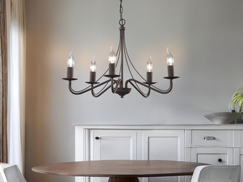Kronleuchter COUNTRY Landhaus 5-flammig Metall in Rostoptik Ø 55cm