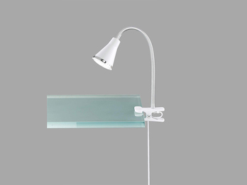 LED Klemmleuchte ARRAS 1 flammig Kunststoff Schwanenhalslampe in Weiß