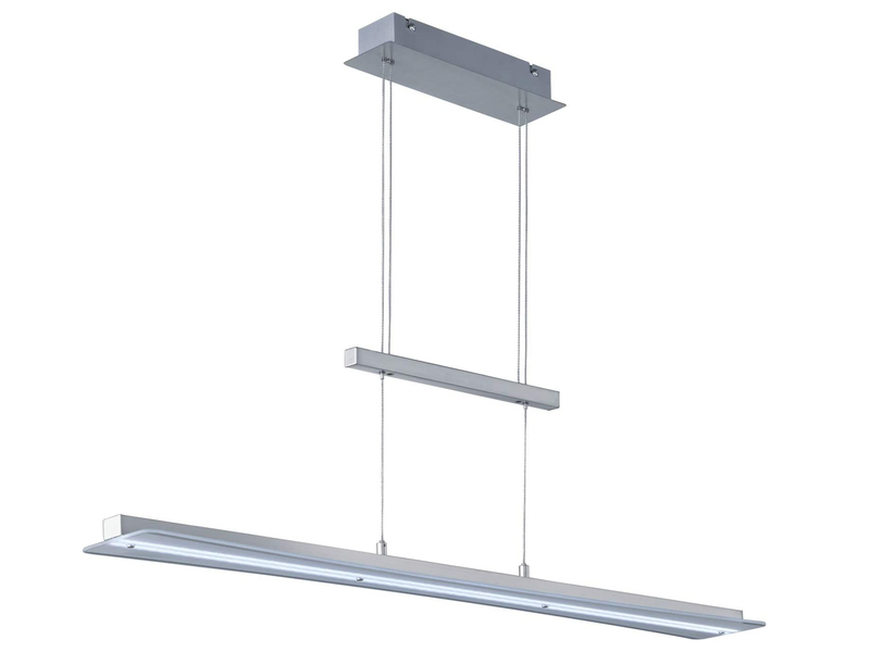 LED Pendelleuchte SMASH Silber dimmbar & höhenverstellbar bis 150cm, B: 100cm
