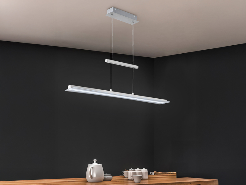 LED Pendelleuchte SMASH Silber dimmbar & höhenverstellbar, Breite 100cm