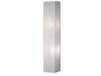 Stehleuchte Lichtsäule aus Papier BAMBOO eckig Zylinder H.130cm, 25x25cm in Weiß