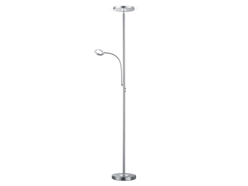 Moderner LED Deckenfluter ACKBAR dimmbar, mit Leselampe, Höhe 182cm