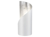 Kleine Tischleuchte FRANK 1 flammig Metall Weiß matt / Silber Höhe 24cm Ø10cm