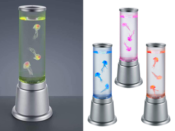 Sprudelnde Farbwechsel LED Lichtsäule JELLY Wassersäule & Deko Fischen H. 36cm