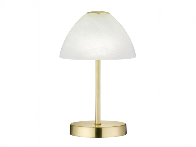 LED Tischleuchte QUEEN dimmbar, Metall Messing matt, Höhe 24cm