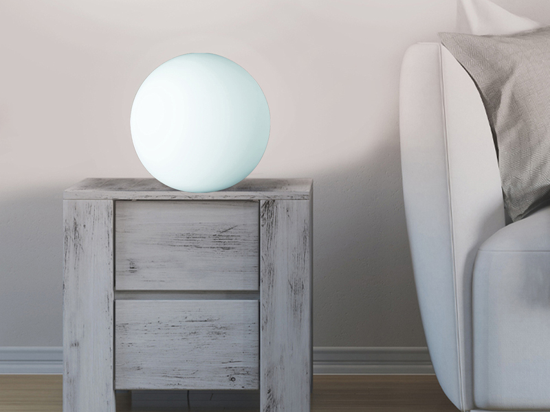 Kleine Glas Kugel Tischlampe PINGPONG Weiß Ø 20cm