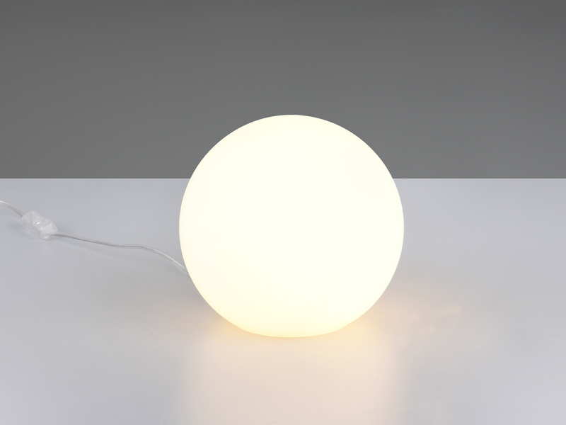 Kleine Glas Kugel Tischlampe PINGPONG Weiß Ø 20cm