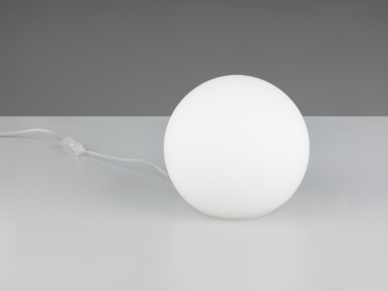 Kleine Glas Kugel Tischlampe PINGPONG Weiß Ø 20cm