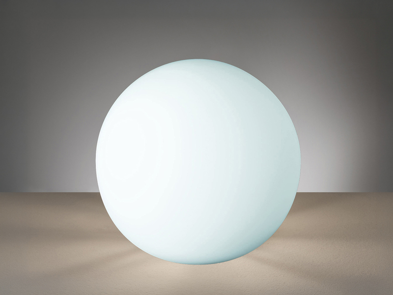 Kleine Glas Kugel Tischlampe PINGPONG Weiß Ø 20cm