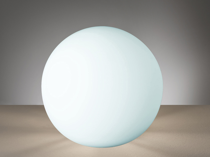 Kleine Kugel Tischlampe PINGPONG aus Opalglas Weiß Ø 20cm