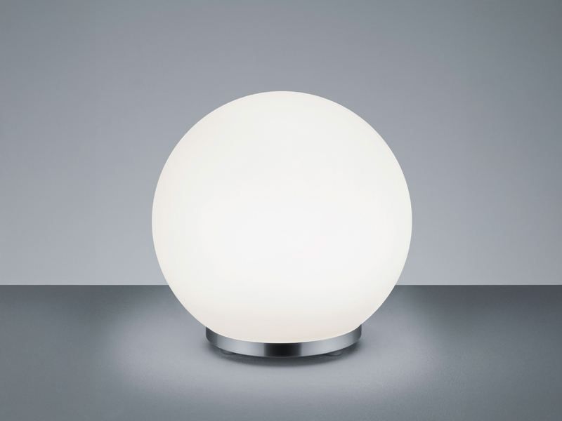 LED Tischleuchte GEORGE Glaskugel Weiß mit Fernbedienung Farbwechsel, Höhe 19cm