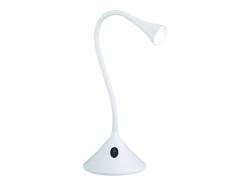 Flexible 2in1 LED Tischlampe & Wandlampe VIPER in Weiß, Schalter am Fuß