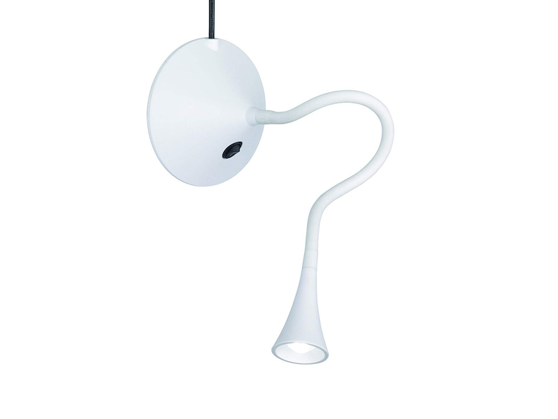 Flexible 2in1 LED Tischlampe & Wandlampe VIPER in Weiß, Schalter am Fuß