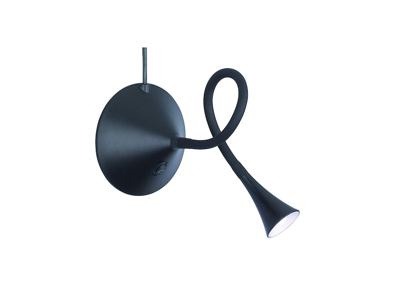 Flexible 2in1 LED Tischlampe & Wandlampe VIPER in Schwarz, Schalter am Fuß