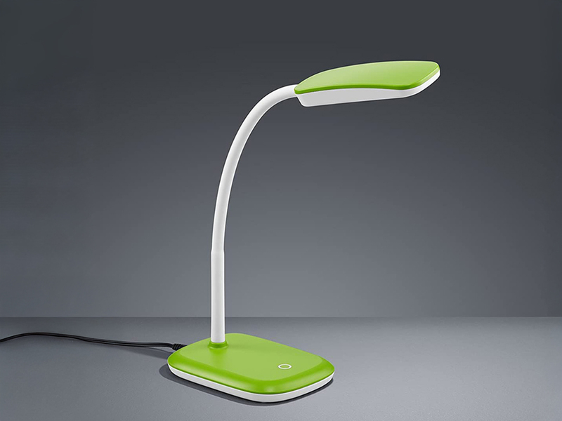 Dimmbare LED Schreibtischlampe BOA mit Flexarm, Grün Weiß, Höhe 36cm