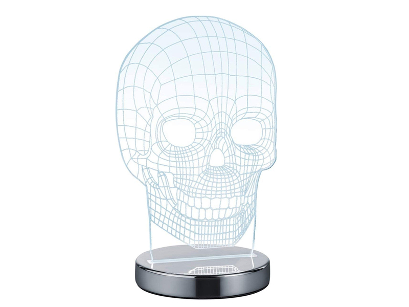 LED Totenkopf Tischleuchte 3D, Lichtfarbe einstellbar