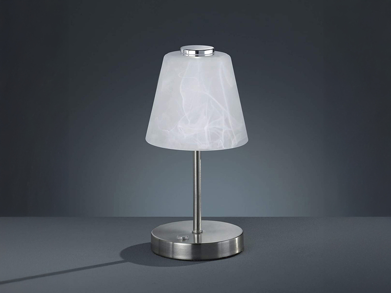 LED Tischleuchte EMMY Metall 4-fach Dimmer Silber matt, Höhe 24cm