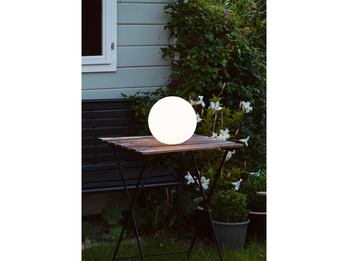 Wiederaufladbare LED Kugel Tischleuchte Garten Dekoleuchte BAHAMAS Weiß Ø25cm