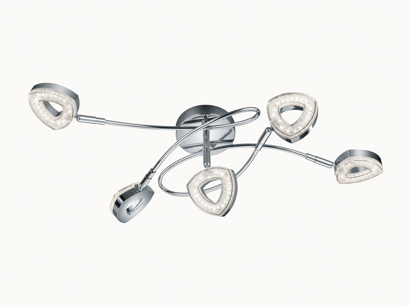 LED Deckenstrahler TOURS 5-flammig Silber Chrom, Breite 54cm