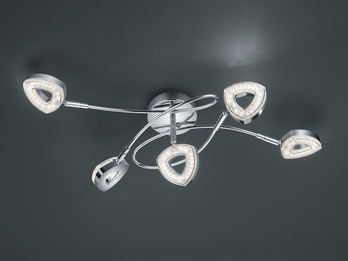 LED Deckenstrahler TOURS 5-flammig Silber Chrom, Breite 54cm