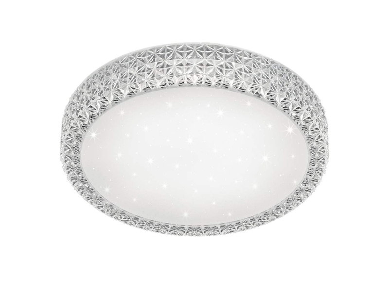 Dimmbare LED Deckenlampe PEGASUS mit Sternenhimmel & Kristall, Ø 40cm