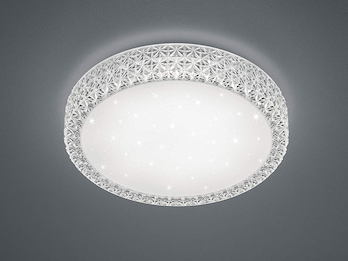 Dimmbare LED Deckenlampe PEGASUS mit Sternenhimmel & Kristall, Ø 40cm