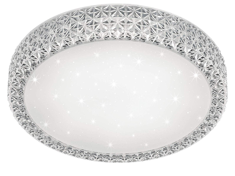 Dimmbare LED Deckenlampe PEGASUS mit Fernbedienung & Kristall, Ø 60cm