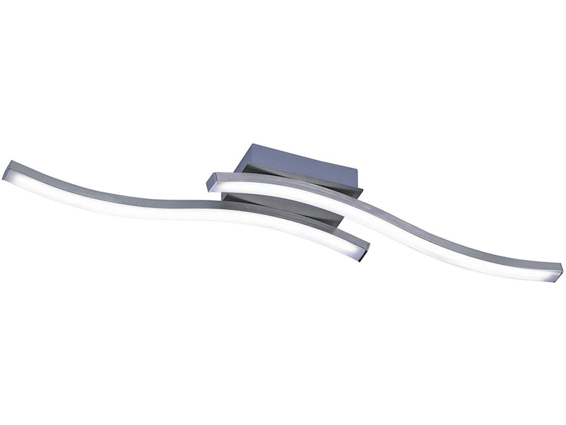 LED Deckenleuchte ROUTE Metall Silber 2-flammig, Warmweiß, Breite 56cm