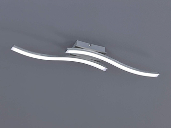 LED Deckenleuchte ROUTE Metall Silber 2-flammig, Warmweiß, Breite 56cm