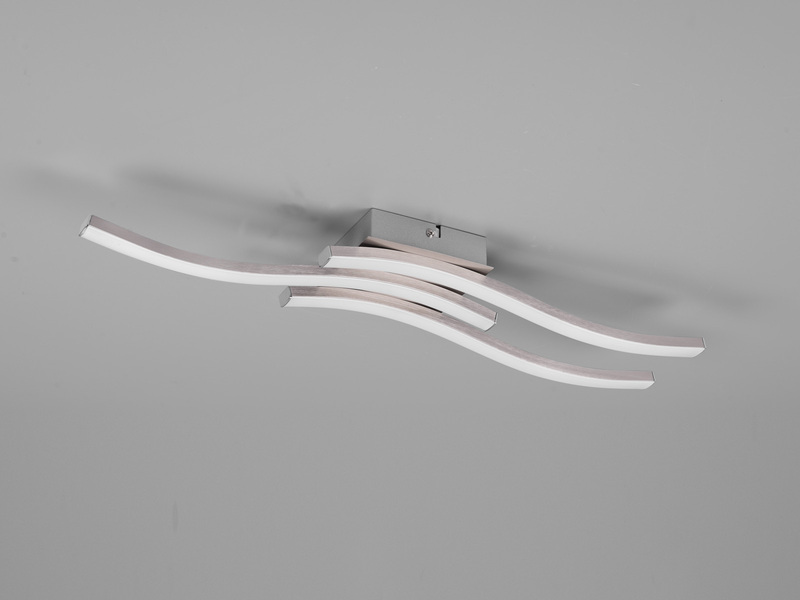 LED Deckenleuchte ROUTE Metall Silber, 3-flammig Warmweiß, Breite 56cm
