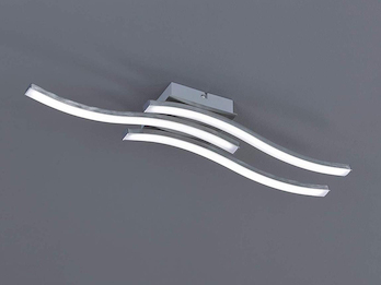 LED Deckenleuchte ROUTE Metall Silber, 3-flammig Warmweiß, Breite 56cm