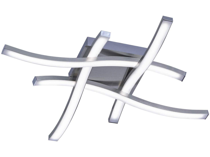 LED Deckenleuchte ROUTE Metall Silber, 4-flammig Warmweiß, Breite 46cm