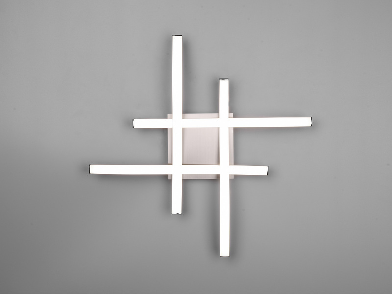 LED Deckenleuchte ROUTE Metall Silber, 4-flammig Warmweiß, Breite 46cm