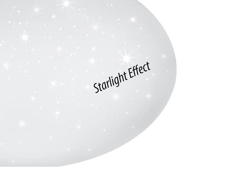 Dimmbare LED Deckenleuchte POTZ Sternenhimmel Kunststoff Weiß Ø 50cm IP44