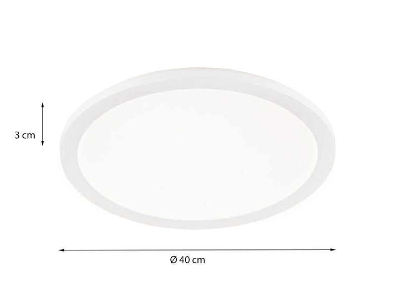 Dimmbare LED Deckenleuchte CAMILLUS flache Badezimmerlampe rund Ø40cm Weiß IP44