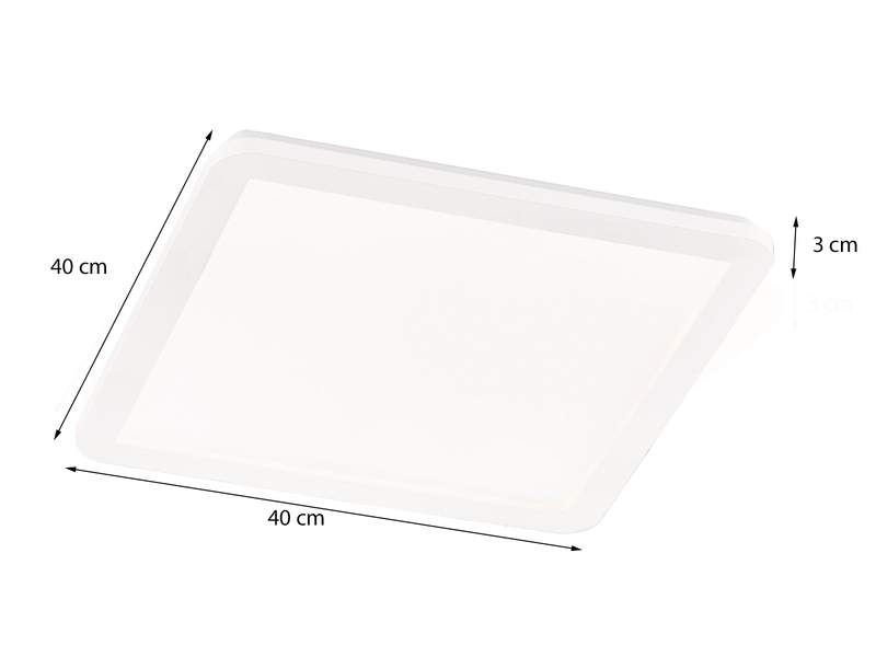 Dimmbare LED Deckenleuchte CAMILLUS flache Badezimmerlampe 40x40cm Weiß IP44