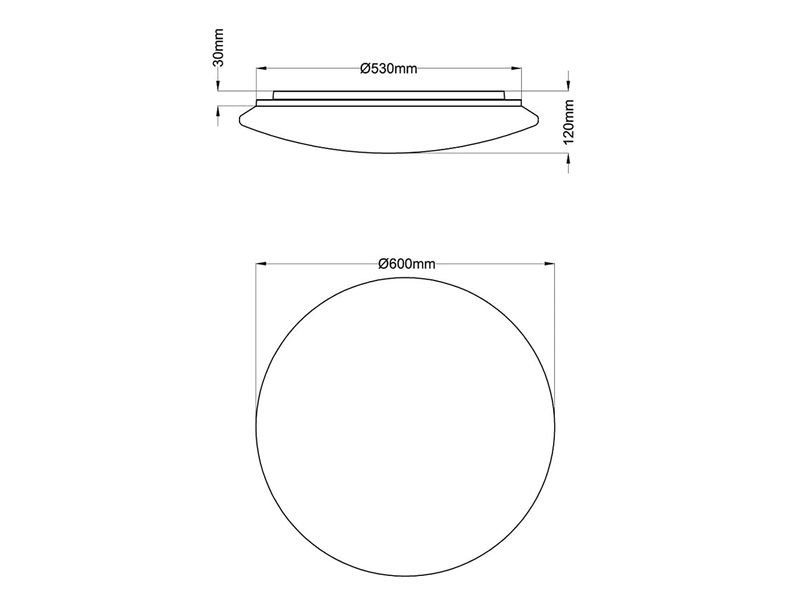 LED Deckenleuchte KATO dimmbar mit Nachtlicht & Fernbedienung, Ø 60cm