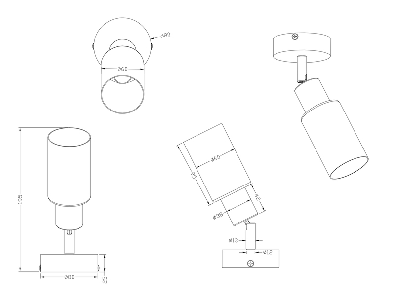 Wandstrahler MARS Silber mit Glas Lampenschirm Weiß, Höhe 17,5cm