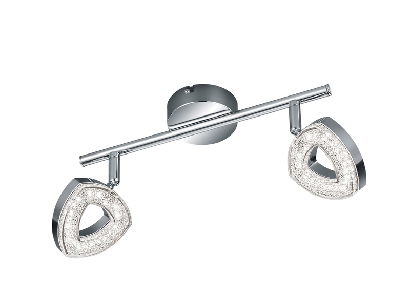 LED Deckenstrahler TOURS 2-flammig Silber Chrom, Breite 30cm