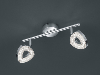 LED Deckenstrahler TOURS 2-flammig Silber Chrom, Breite 30cm