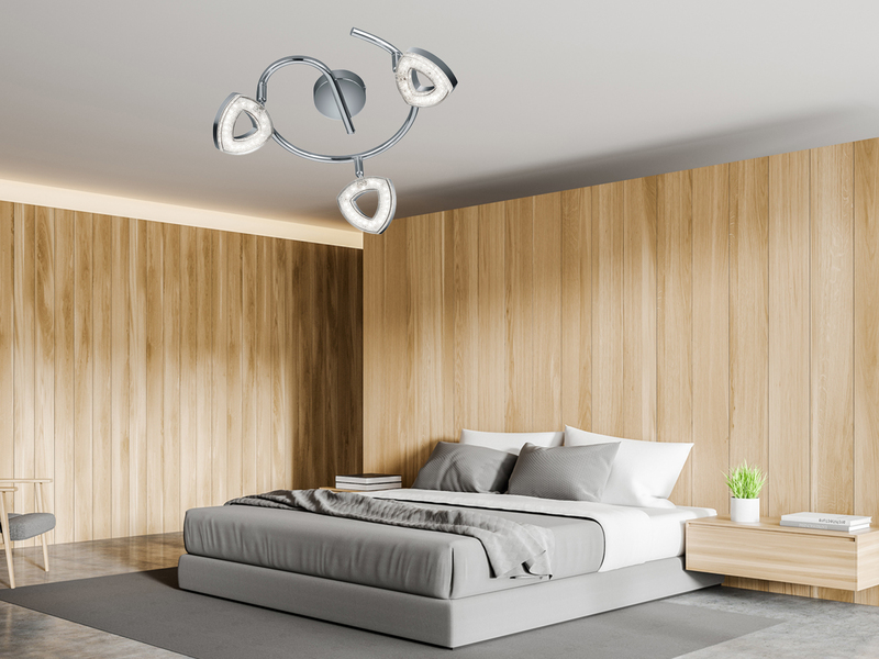LED Deckenstrahler TOURS 3-flammig Silber Chrom, Rondell Ø 25cm