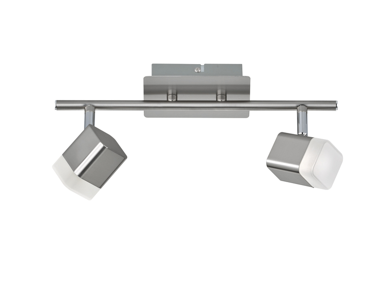 LED Deckenstrahler ROUBAIX 2-flammig Silber matt, Breite 34cm