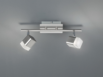 LED Deckenstrahler ROUBAIX 2-flammig Silber matt, Breite 34cm