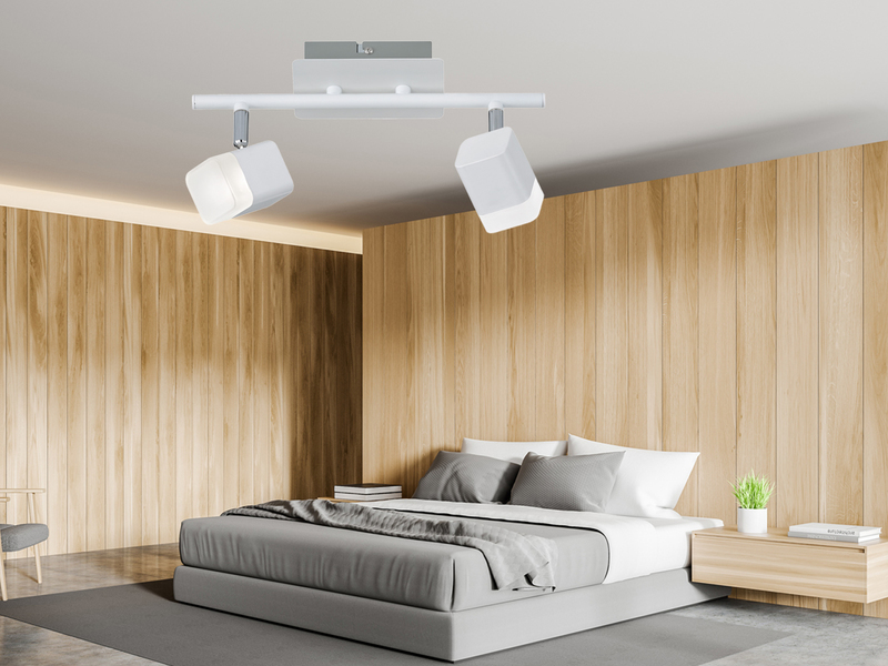 LED Deckenstrahler ROUBAIX 2-flammig Weiß matt, Breite 34cm